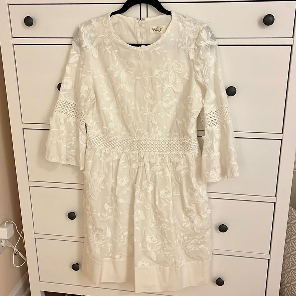 ELIZA J White Floral Dress w/ 3/4 Bell Sleeves from NORDSTROM
